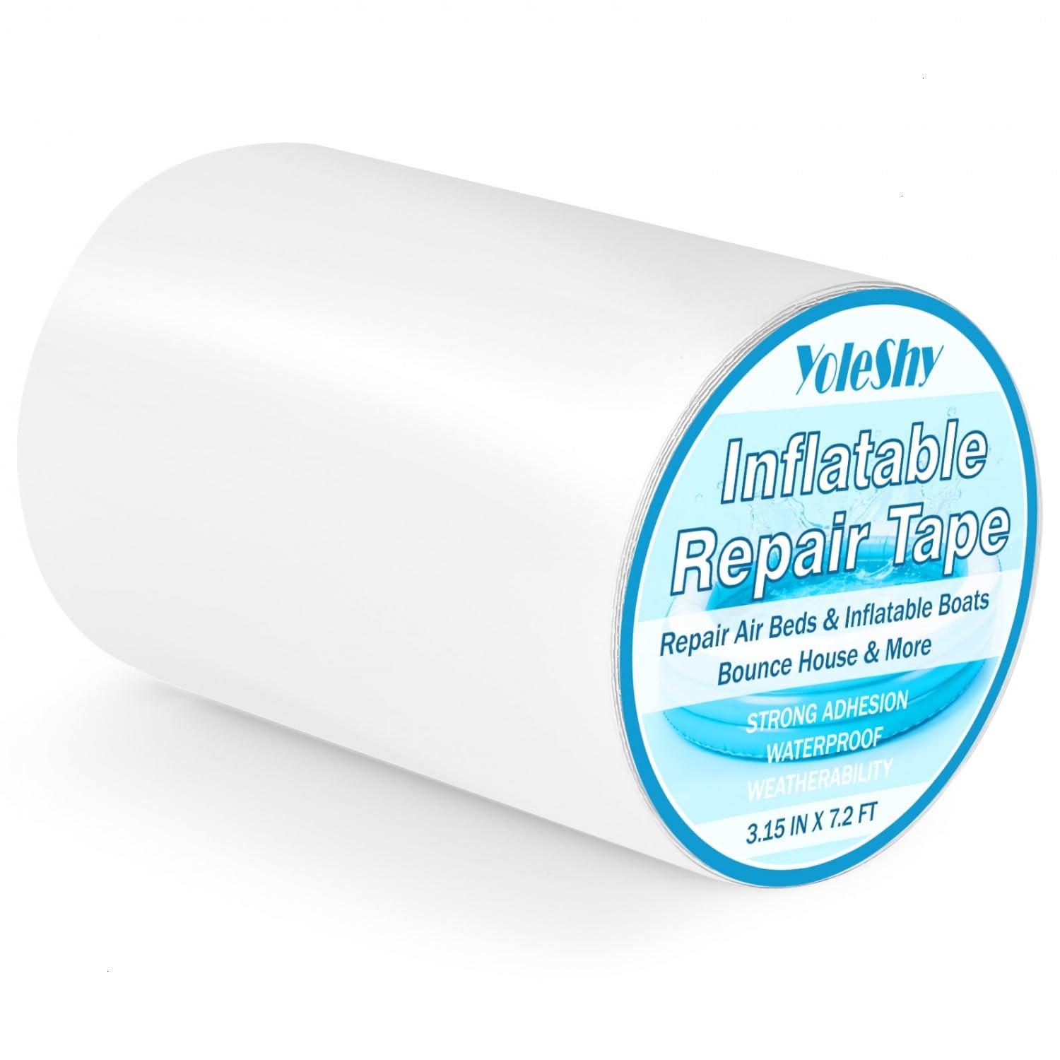 Inflatable Pool Patch Repair Kit, 3.15 in X 7.2 Ft Air Mattress Clear