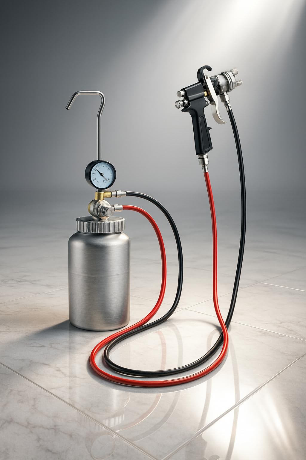 64 oz. Air Spray Gun Kit with Built-in Regulator, Adjustable Fan Pattern, Sipho