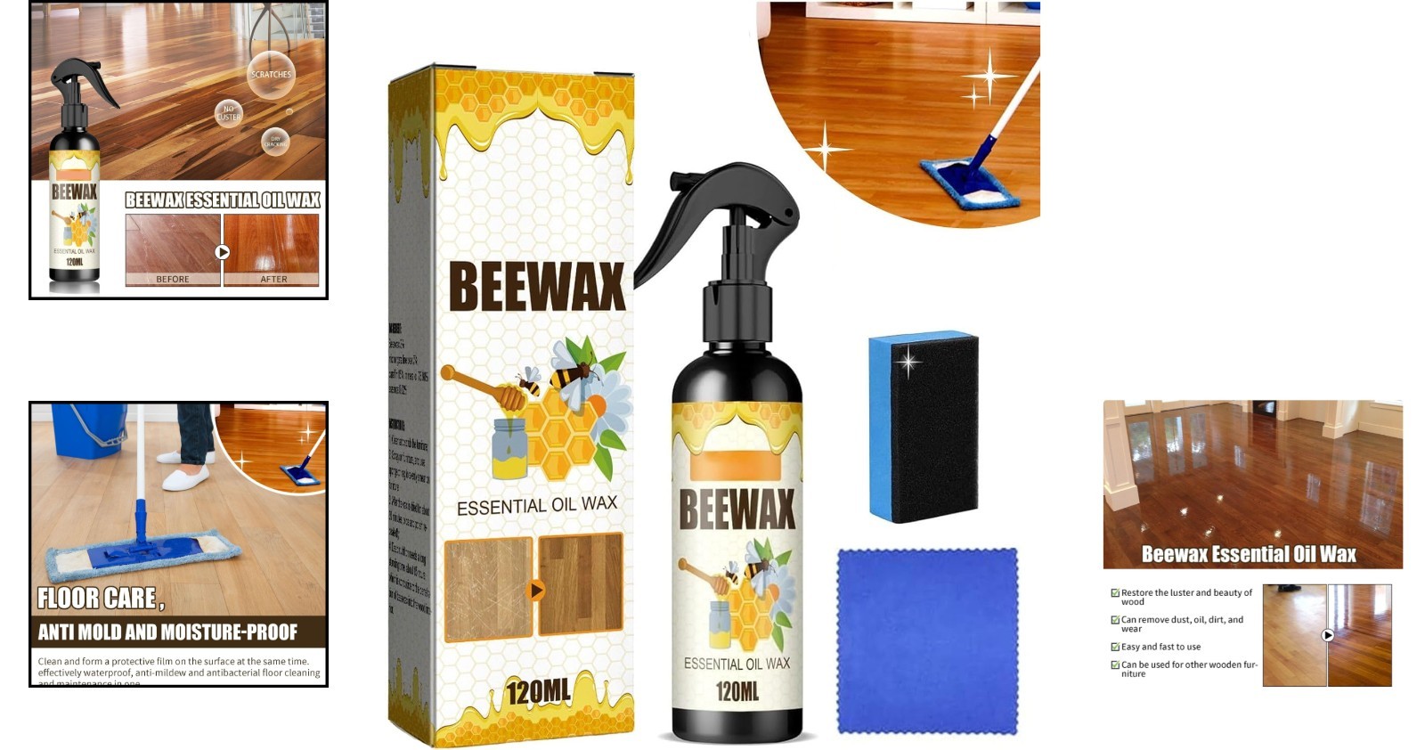 Micro-Molecularized Beeswax Spray for Wood & Leather – Easy Application