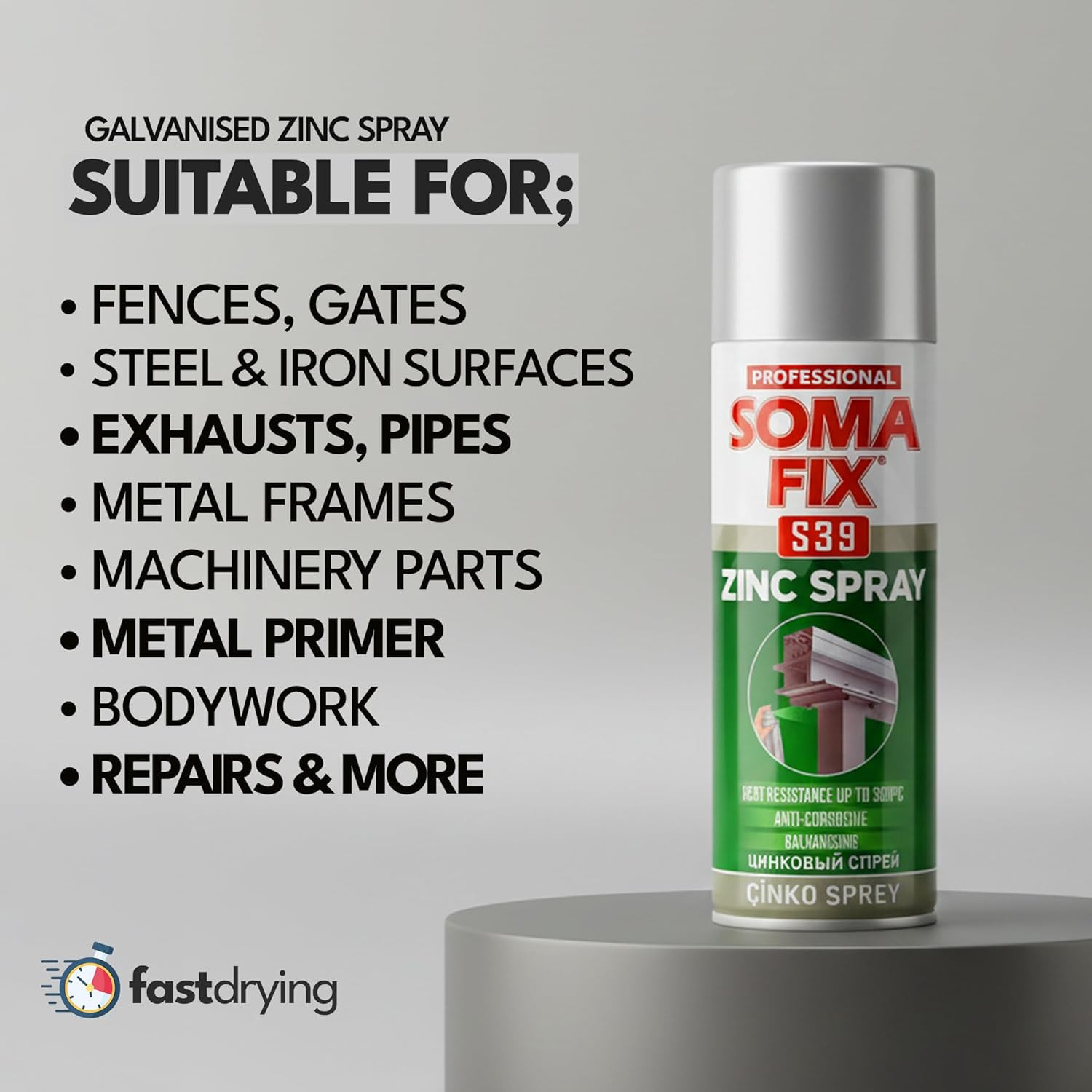 Cold Galvanizing Spray Paint – Metal Paint, Zinc Rich anti Rust Coating, Bright
