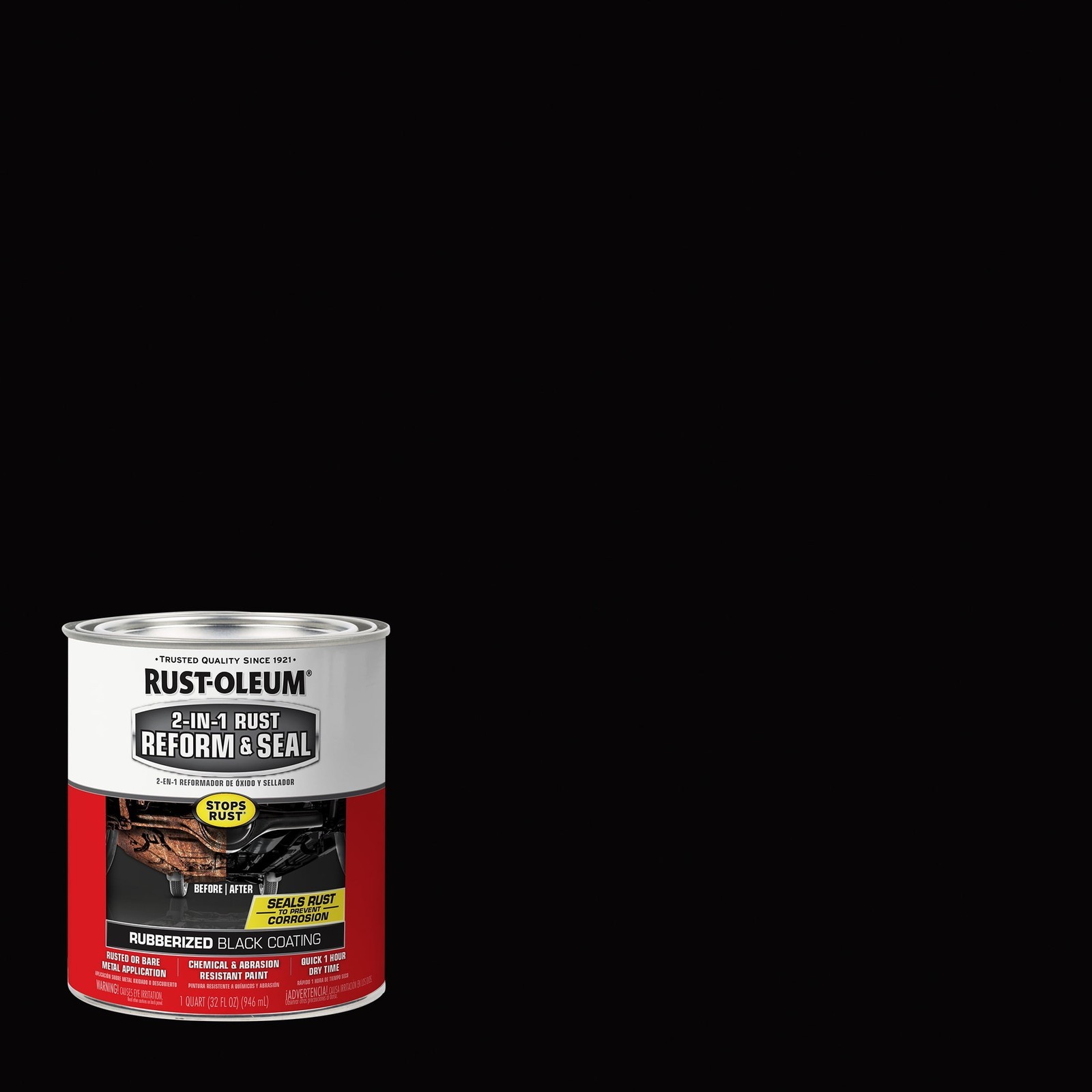Stops Rust Reform and Seal Flat Black Paint 2-in-1 Formula Quick Drying Durable