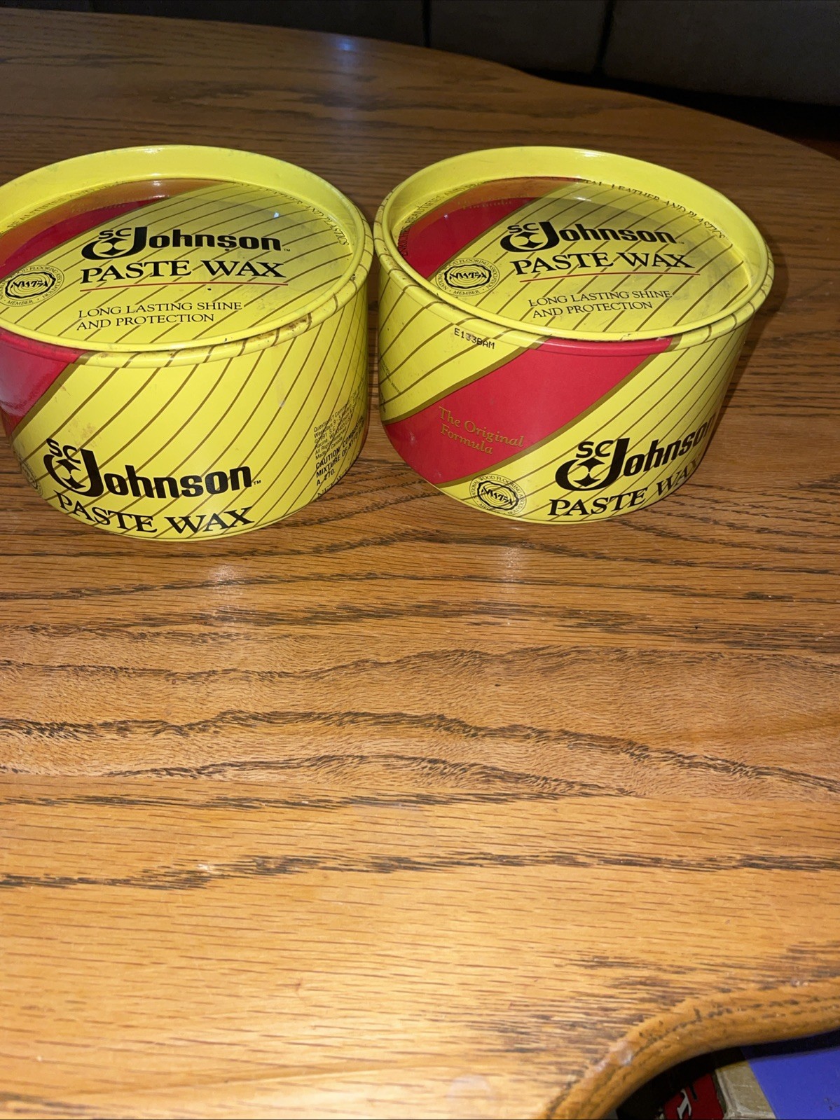 2 JOHNSON PASTE WAX 1lb Cans 1988 Vintage Discontinued Near Full 90% +