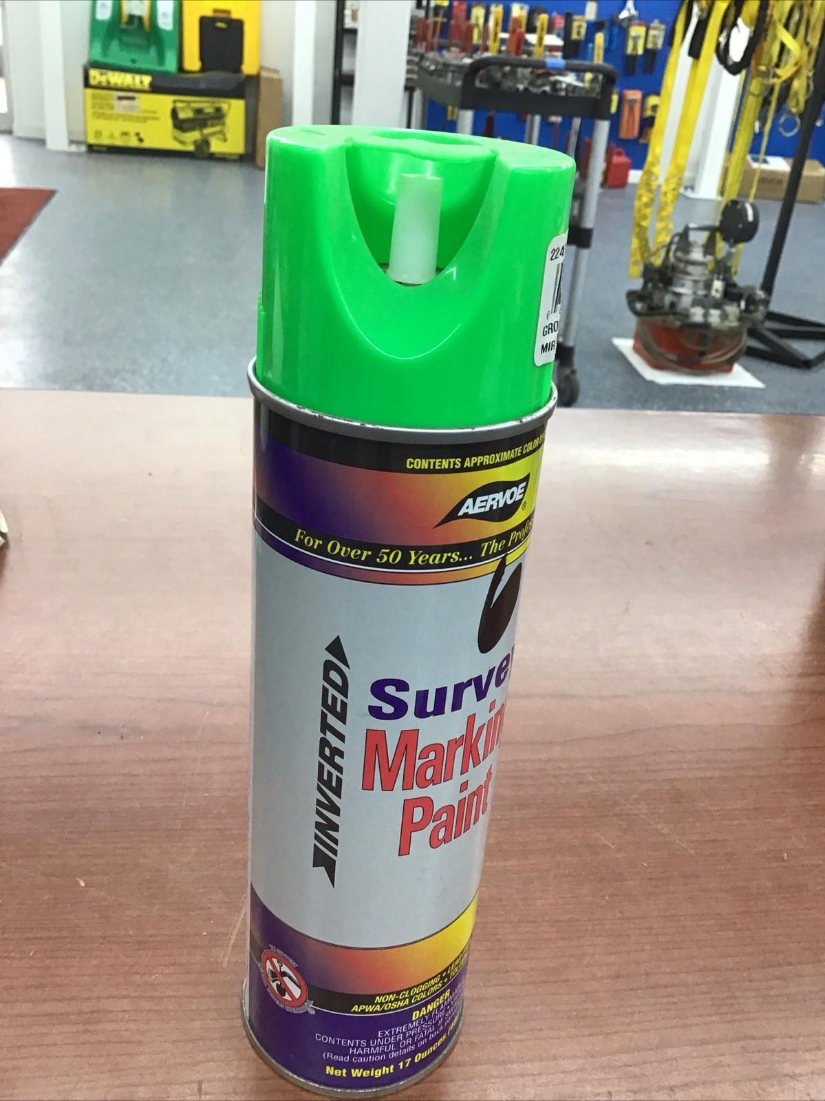Aervoe 224 Fluorescent Survey Marking Paint, Aerosol 20 oz. (Green) 12 Cans Boxs