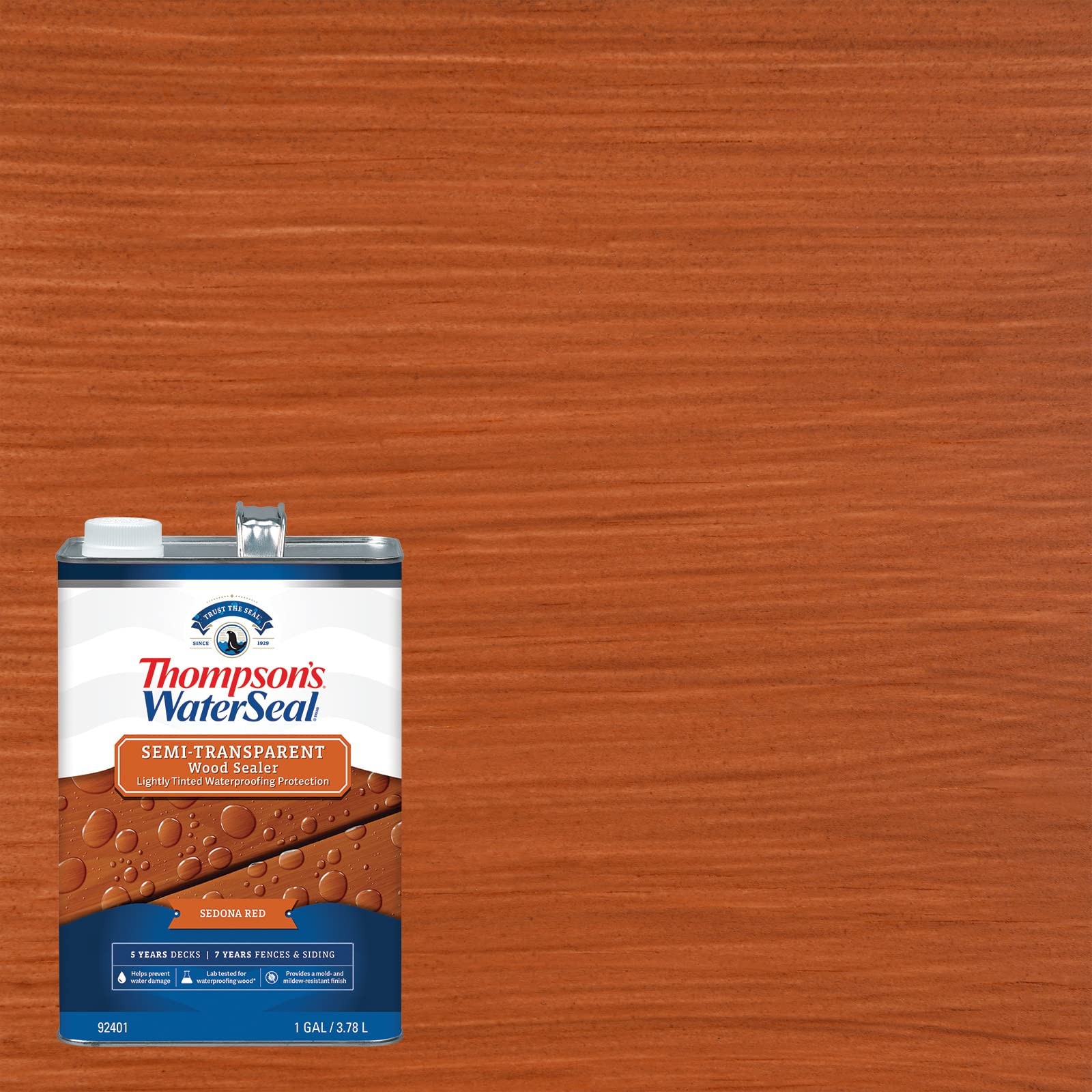 Thompson’s Sedona Red Waterproofing Semi Transparent Wood Stain 1 Gallon