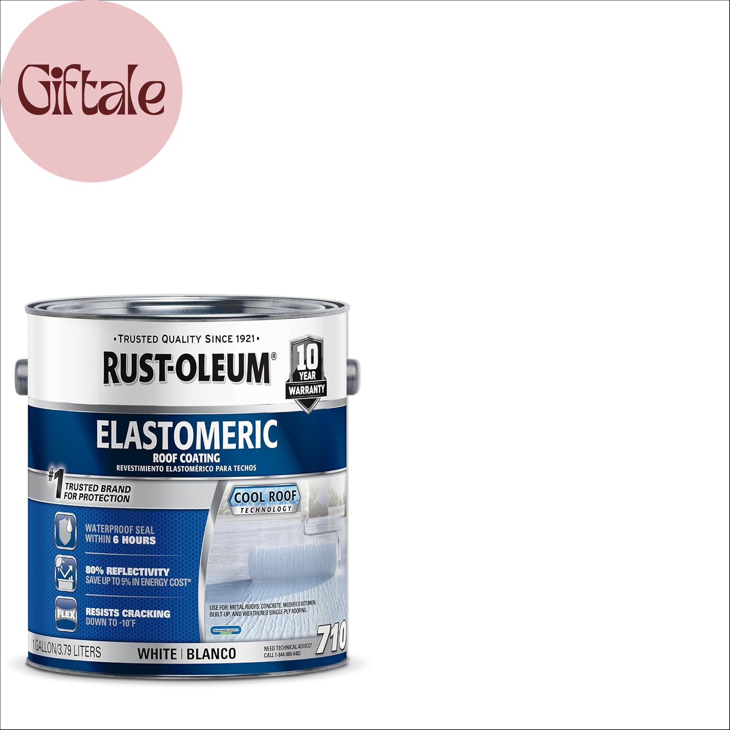 710 Elastomeric Roof Coating, Gallon, White, 2 Pack