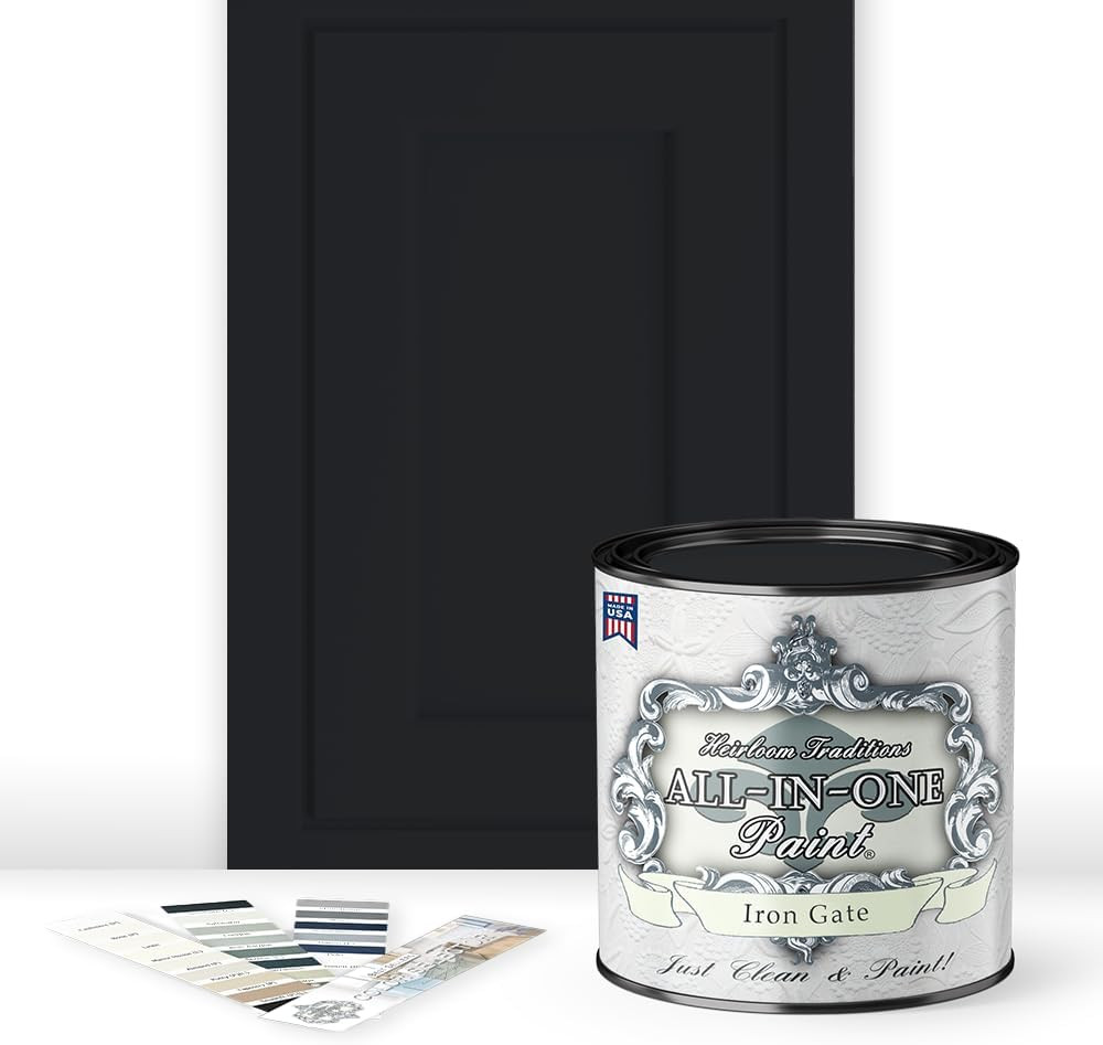 ALL-IN-ONE Paint by Heirloom Traditions, Iron Gate (Black), Quart – Durable Cabi