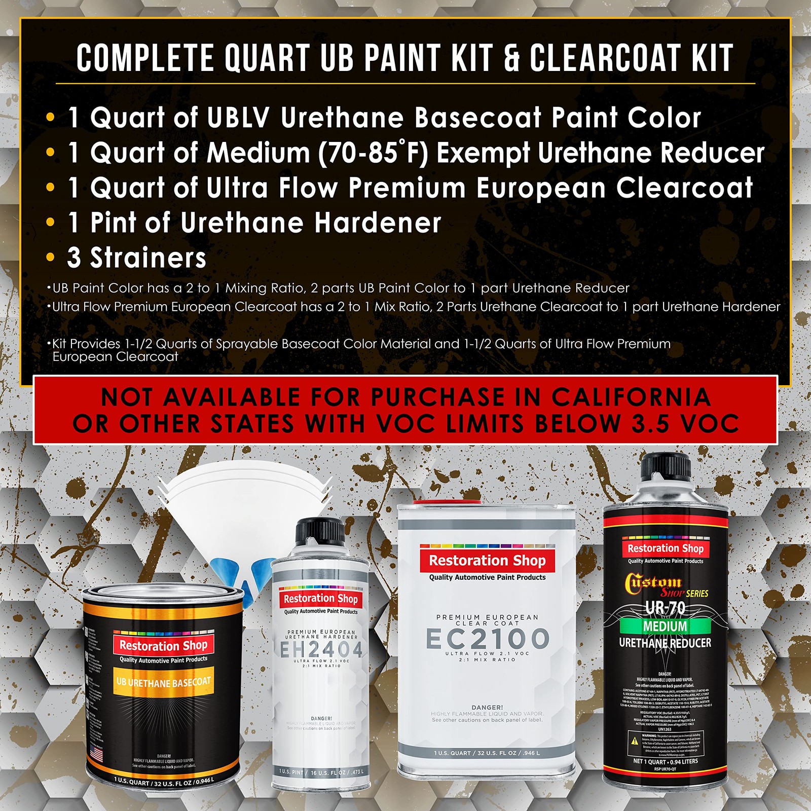 – Dark Charcoal Metallic Urethane Basecoat with European Clearcoat Auto Paint…