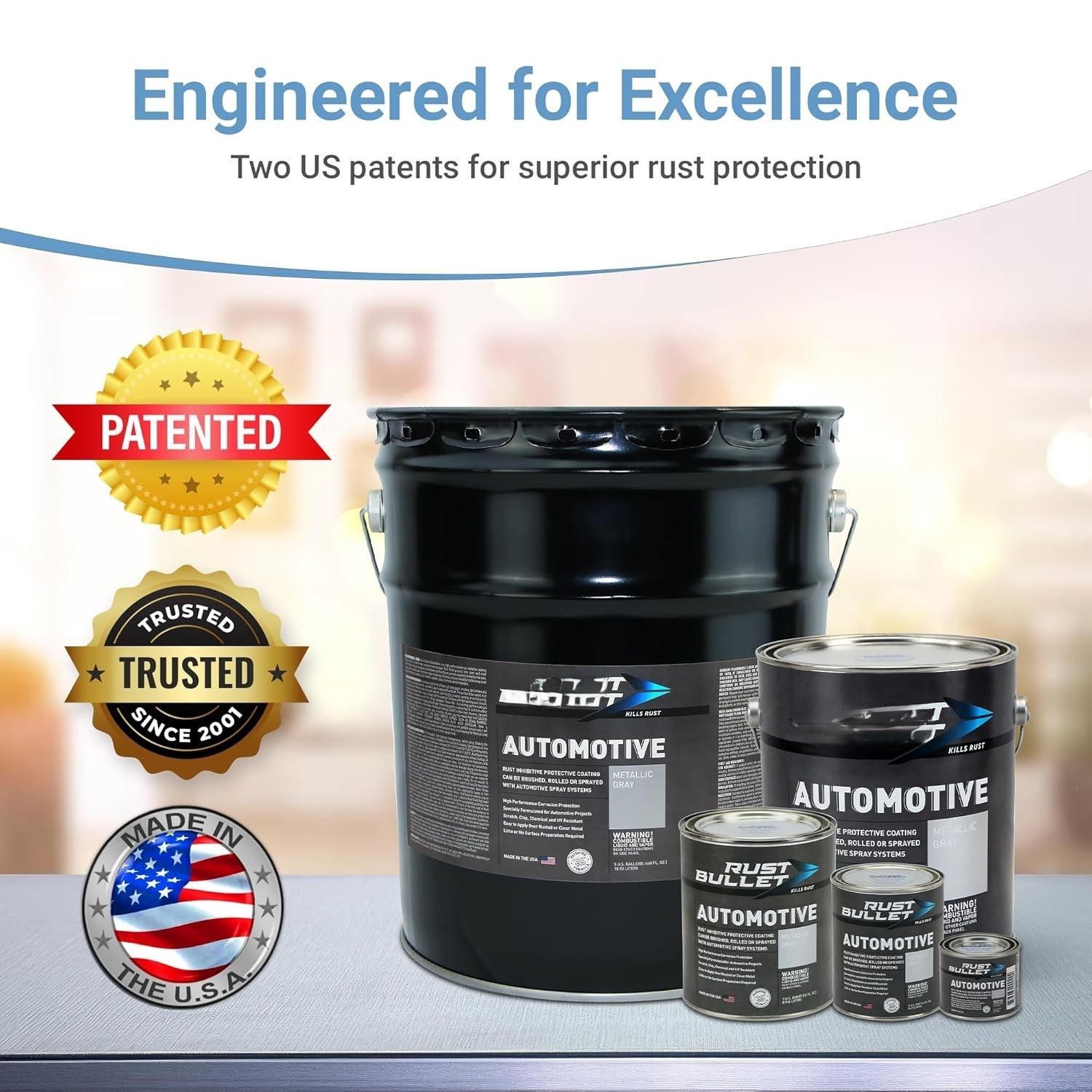 1 Qt Metallic Gray Rust Inhibitor Protective Coating UV Resistant No Topcoat Nee