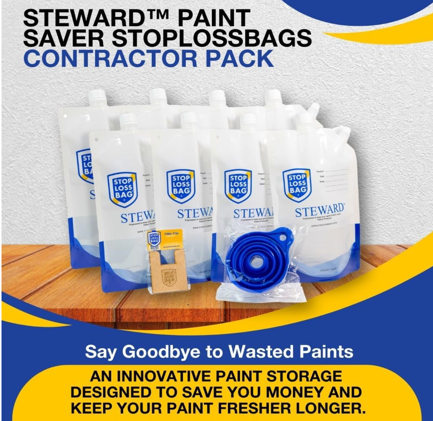 STEWARD – Stop Loss Paint Saving Bags – 8 Bag Complete Paint Storage Kit
