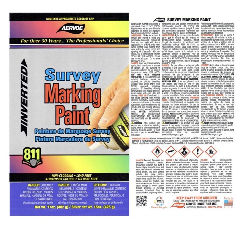 2-Pack Aervoe Inverted Tip Survey Marking Paint, Green 204, 17oz (482g) Each NEW
