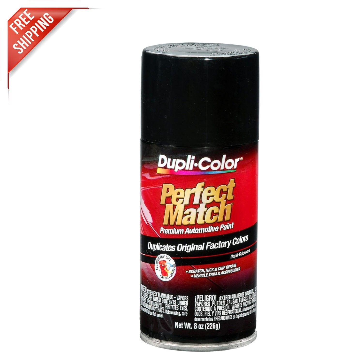 Duplicolor Perfect Match 8 oz Aerosol – Fast-Drying Vehicle Paint in Gloss Black