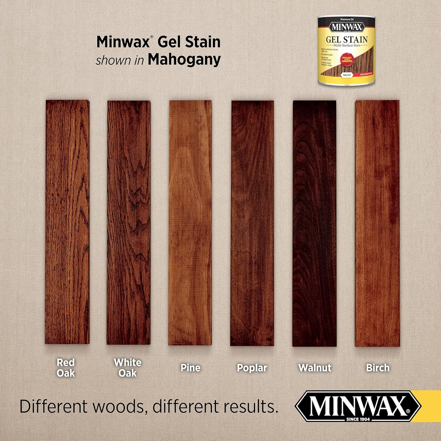 Gel Stain for Interior Wood Surfaces, Quart, Mahogany
