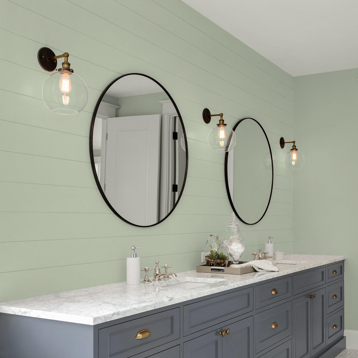 Glidden Total Interior Wall Paint & Primer, Light Sage/Green, Eggshell, Durable
