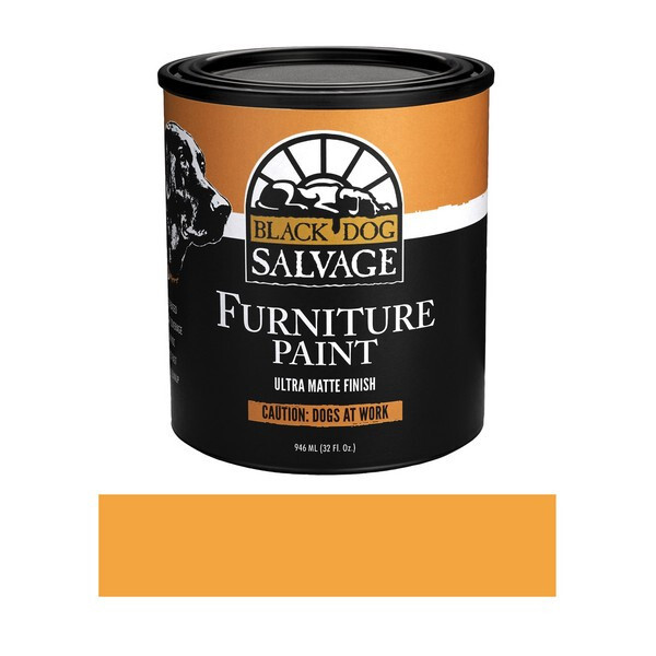 Furniture Paint, Orange “Caution: Dogs at Work”, Matte, Water Based