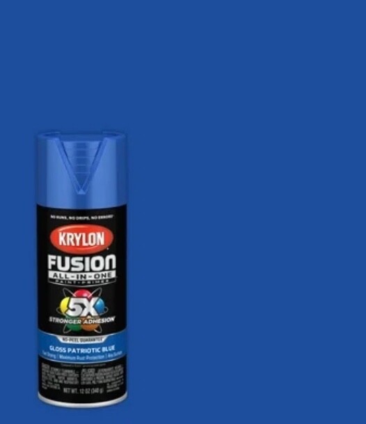 Krylon Fusion All-In-One Paint & Primer Spray Paint, Gloss Patriotic Blue, 12 Oz