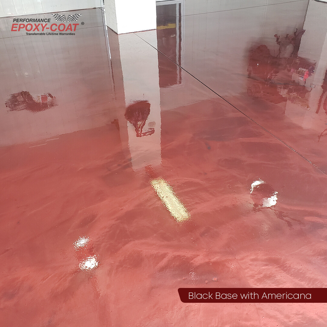 Metallic Full Epoxy Floor Coating Kit 300 sq. ft. TILE RED Base Coat