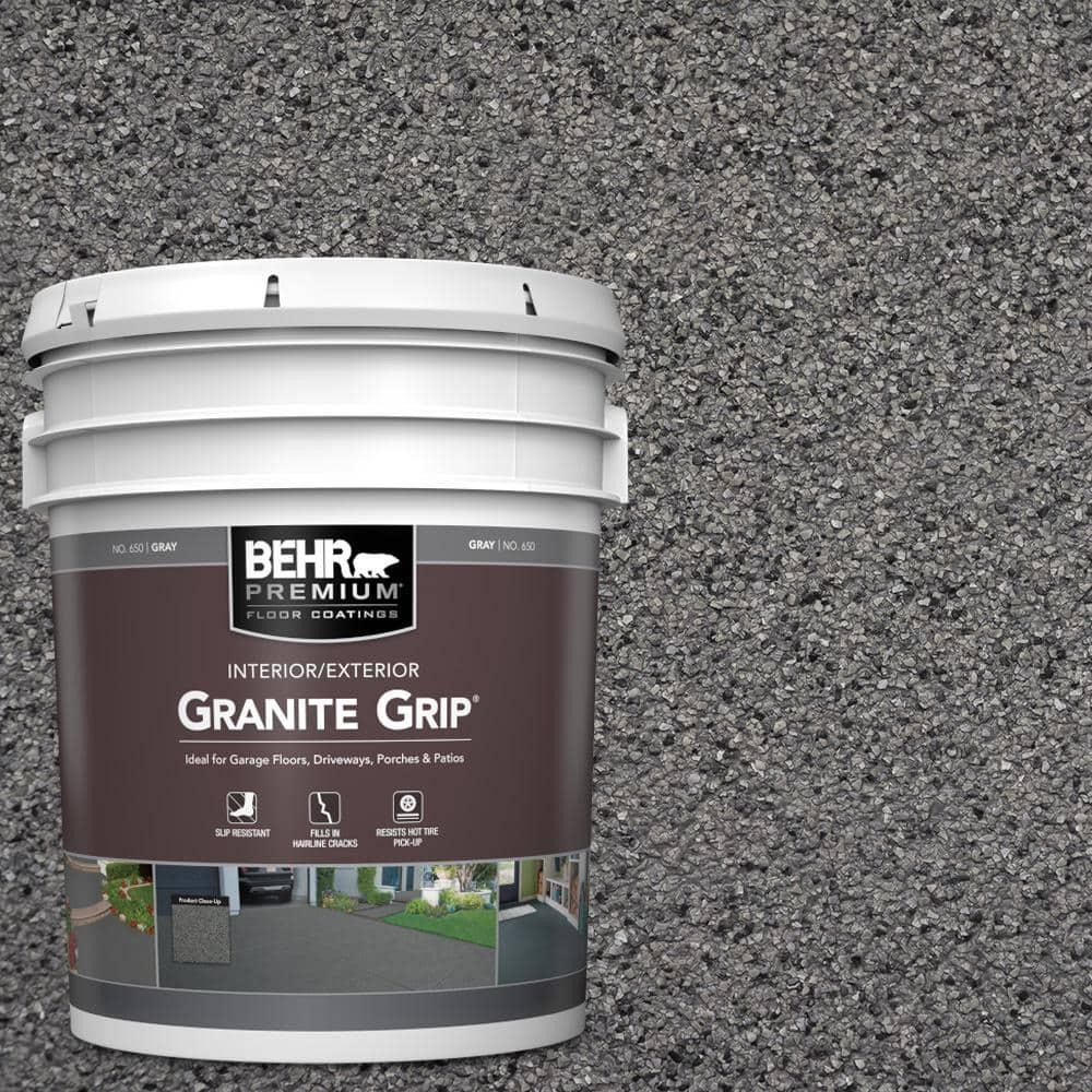 5 Gal. Gray Granite Grip Decorative Flat Interior/Exterior Concrete Floor