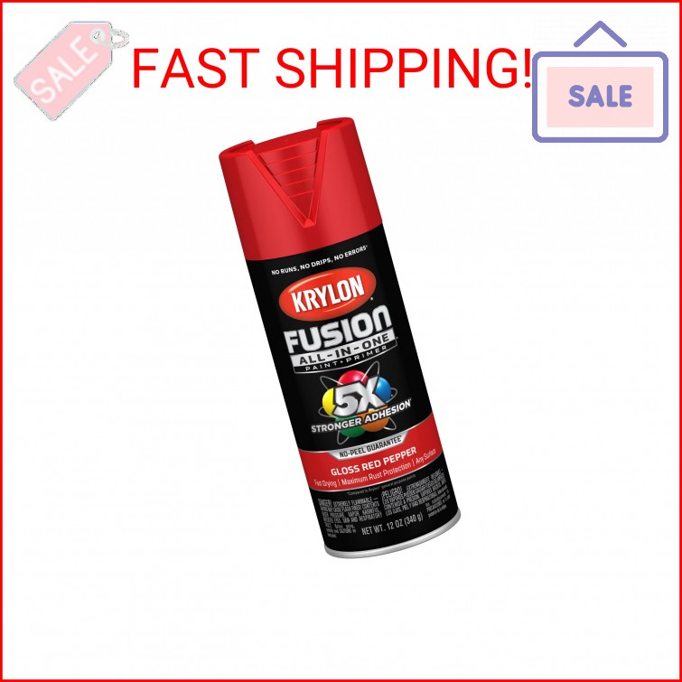 Krylon Fusion All-In-One Gloss Spray Paint & Primer, Red Pepper – 1 Each