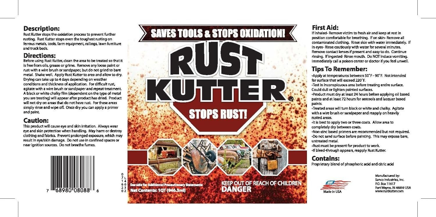 Stops Rust and Converts Rust Spots to Leave A Primed Surface Ready to Paint, …