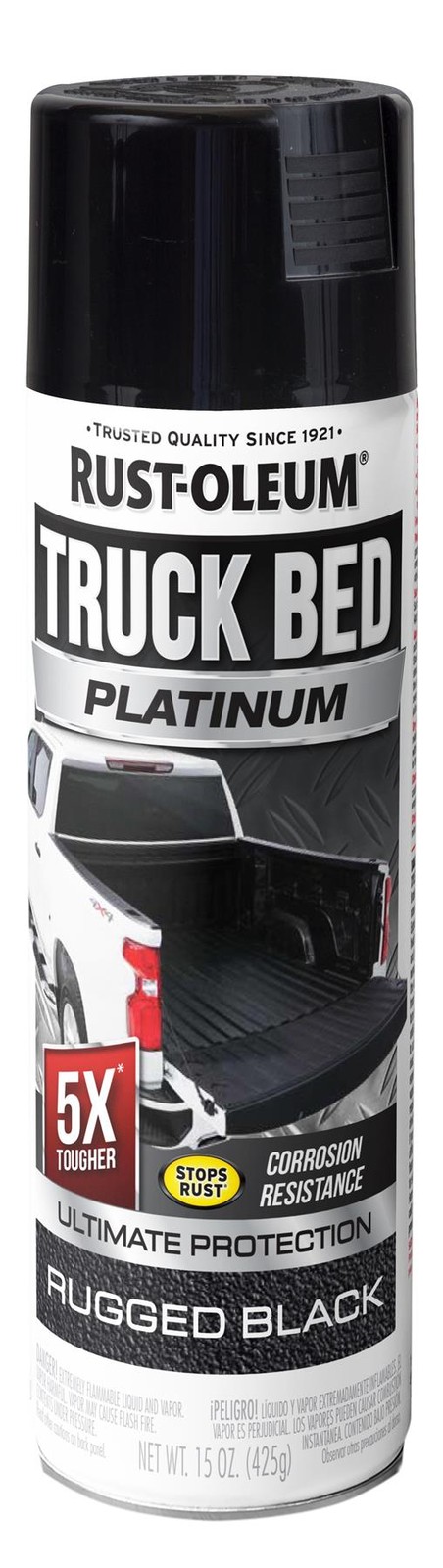 Rust-Oleum Automotive Platinum Truck Bed Coating, Black, 15 Oz Spray – 382630