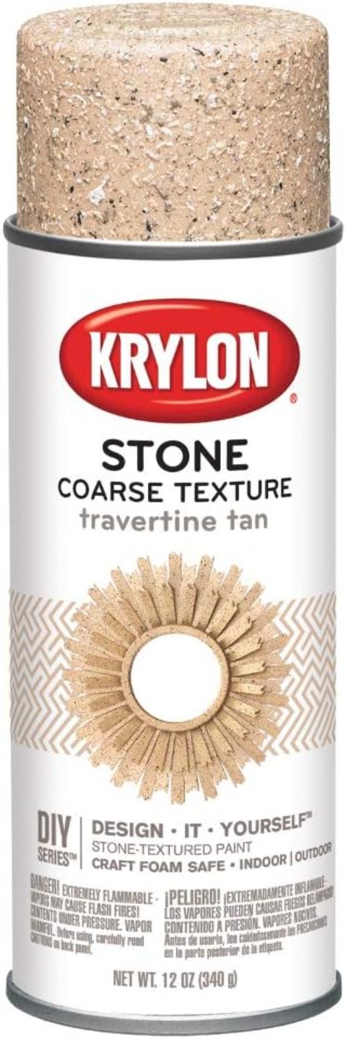 Krylon 12oz Coarse Stone Texture Finish Paint – Travertine Tan Luxury Appeal
