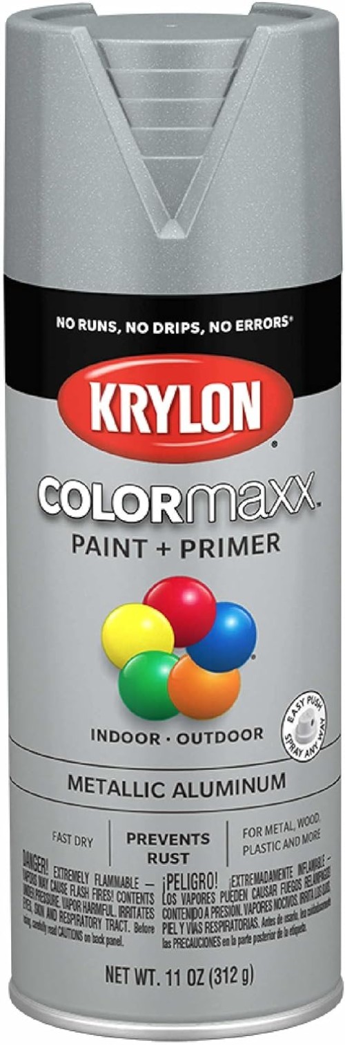 Versatile COLORmaxx Metallic Aluminum Spray Paint & Primer – 25 Sq. Ft. Coverage