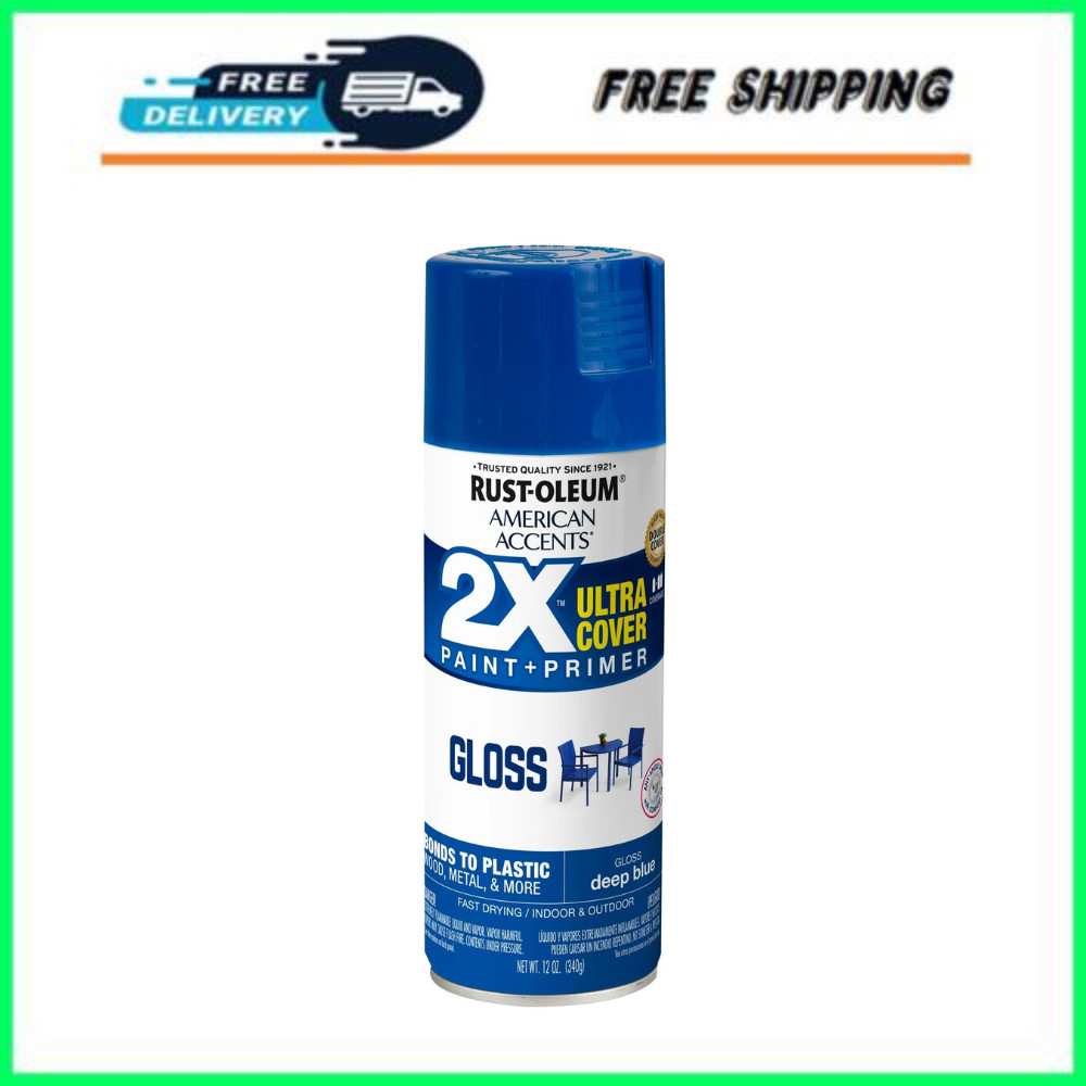 Deep Blue, Rust-Oleum American Accents 2X Ultra Cover Gloss Spray Paint- 12 oz