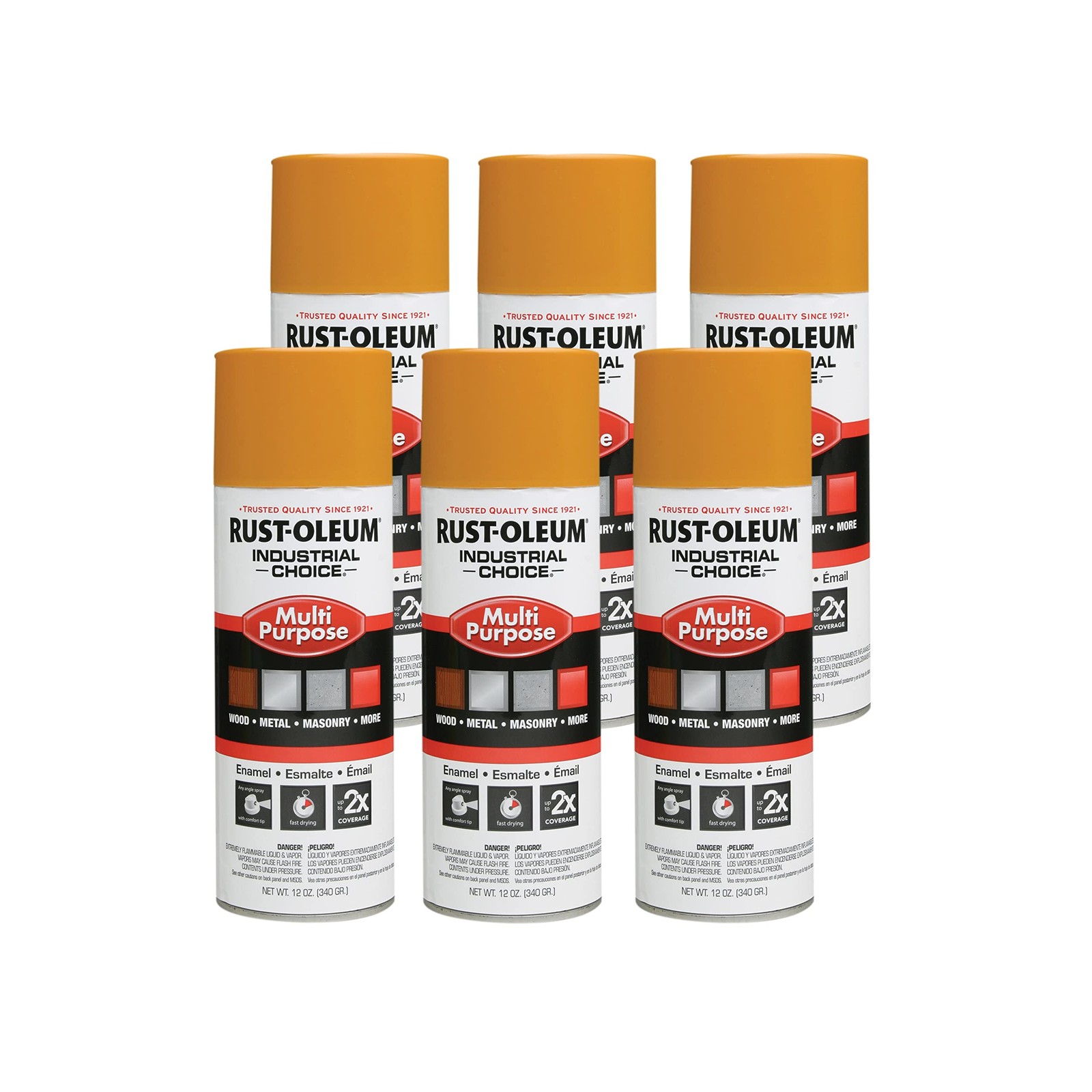 Rust-Oleum 1643830-6PK Industrial Choice 1600 System Multi-Purpose Spray Pain…