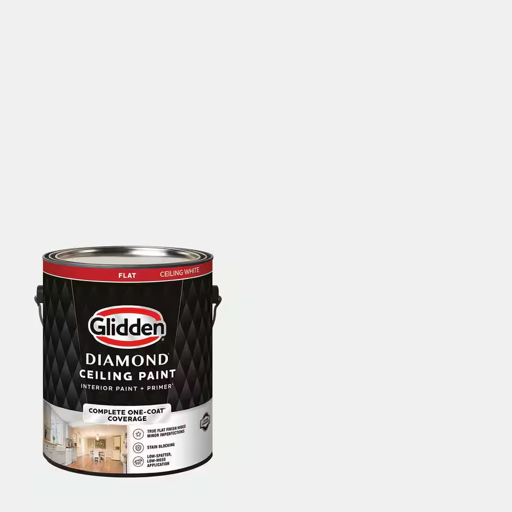1 Gal. White Flat Interior One-Coat Ceiling Paint with Primer