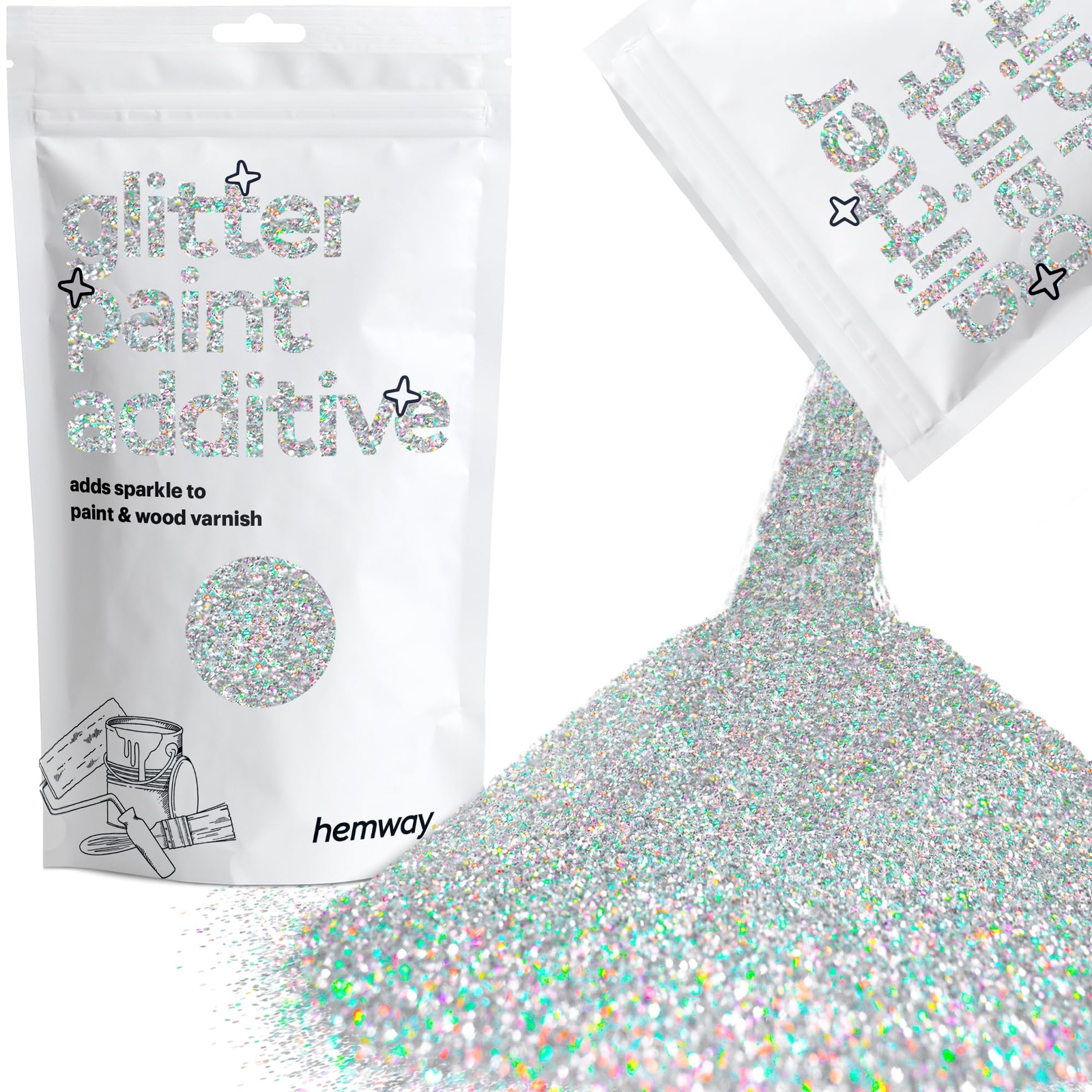 Glitter Paint Additive Glitter Crystals For Acrylic Paint Interior & Exterior Wa