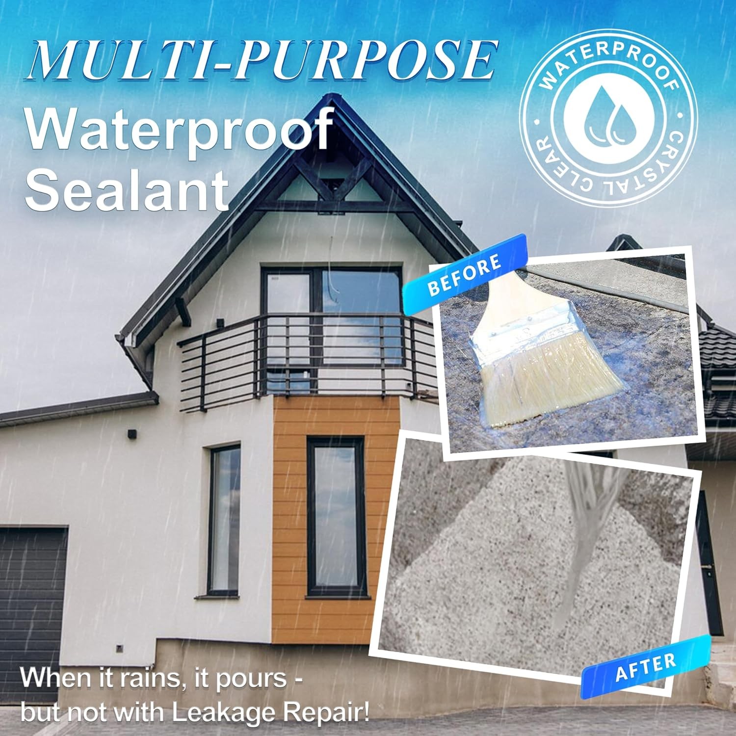 Invisible Waterproof Agent (18Oz) Waterproof Coating, Transparent Leak Sealant