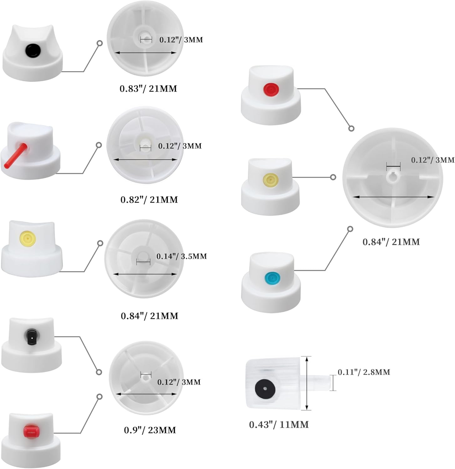 Universal Spray Paint Caps for Female Cans-Spray Can Nozzle- Adapter Replacement
