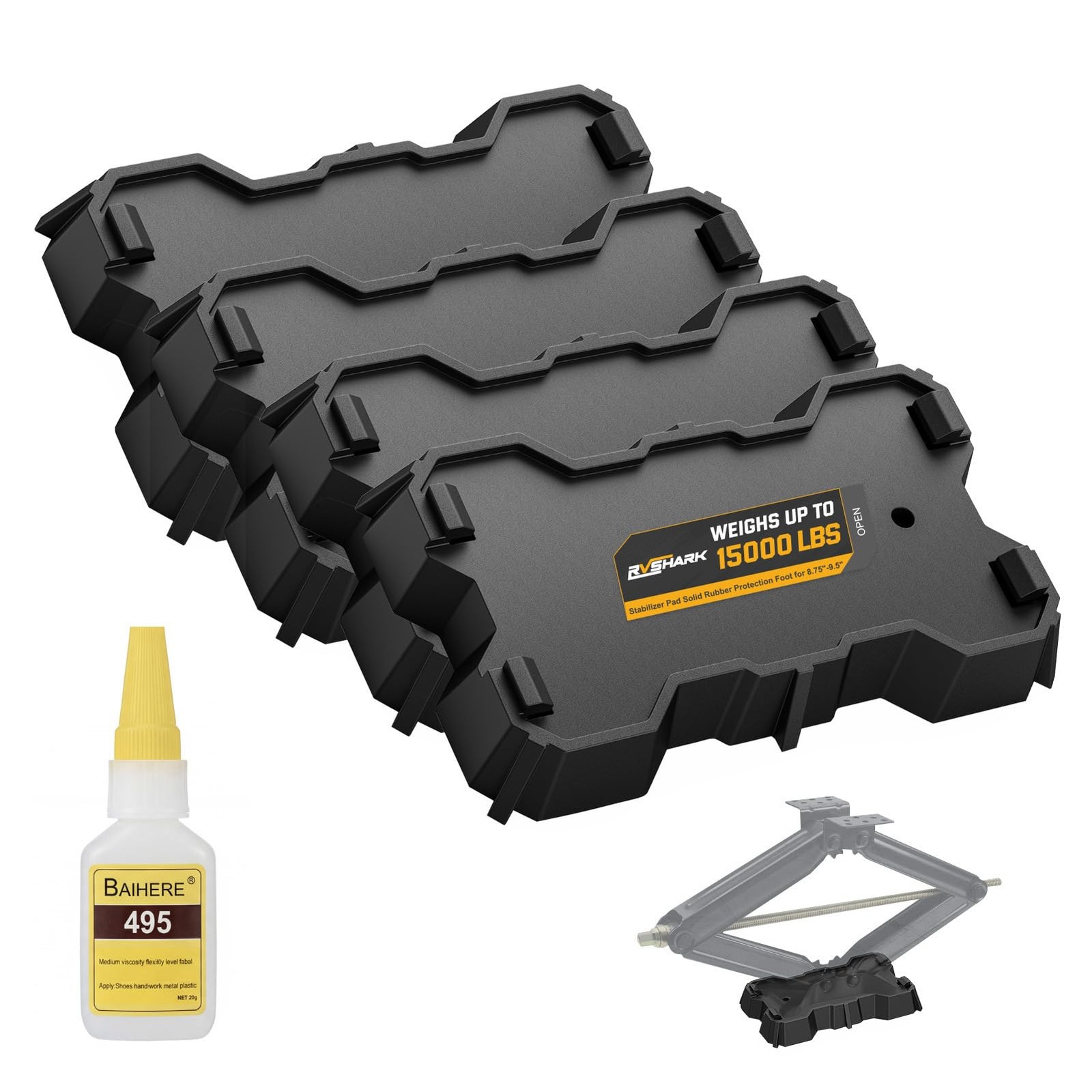 Rvshark Rv Stabilizer Supports Jack Pads 4 Packs 15000 Lbs Heavy Duty Leveling