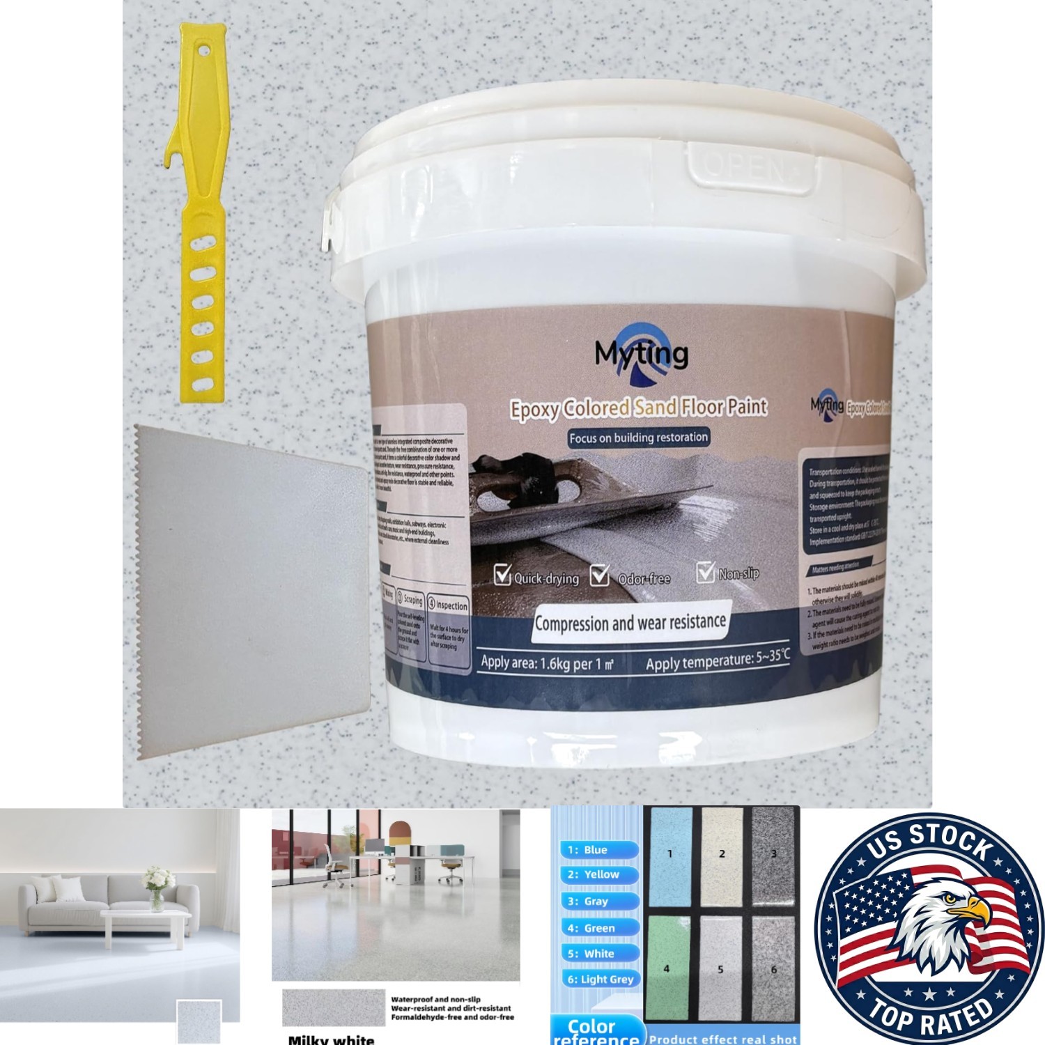 Self-Leveling White Epoxy Paint 35oz: Versatile Indoor/Outdoor High Gloss Finish