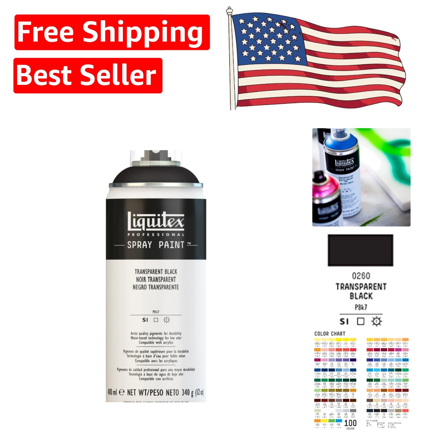 High Coverage 12oz Acrylic Spray Paint – Versatile for Canvas, Glass & Wood