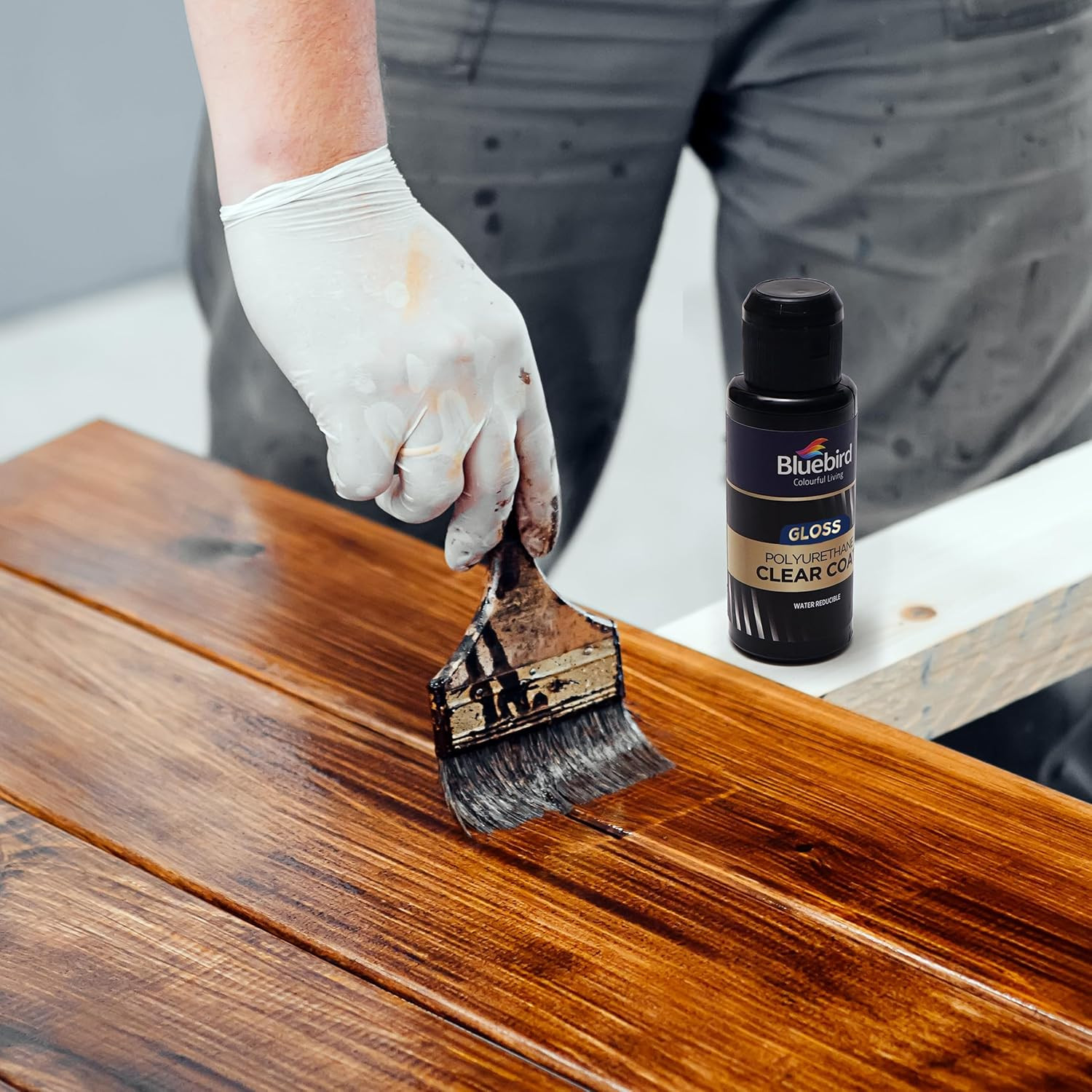 3.4 Fl Oz Polyurethane Clear Coat for Furniture & Paintings Water-Based Varnish