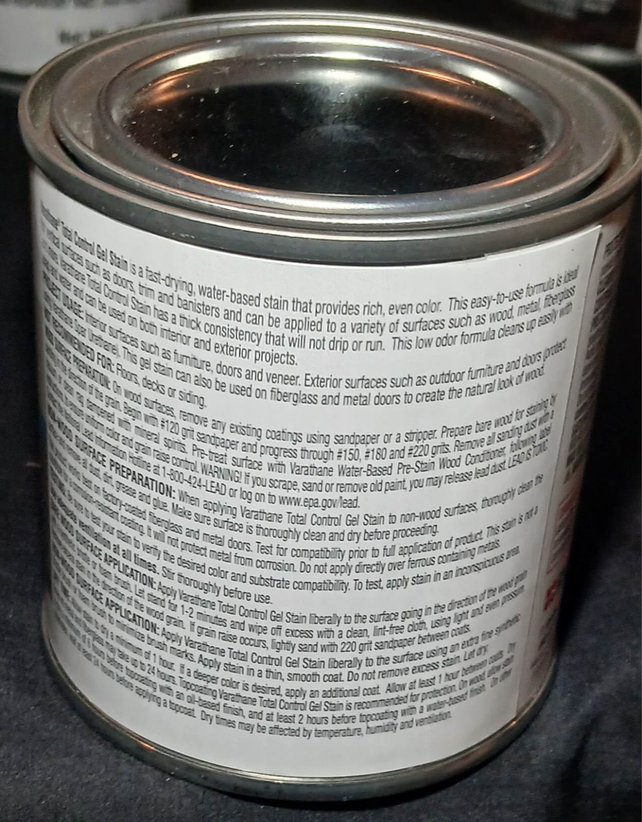 Varathane Total Control Gel Stain Smoke Gray 8oz Fast Dry Water Based Sealed New