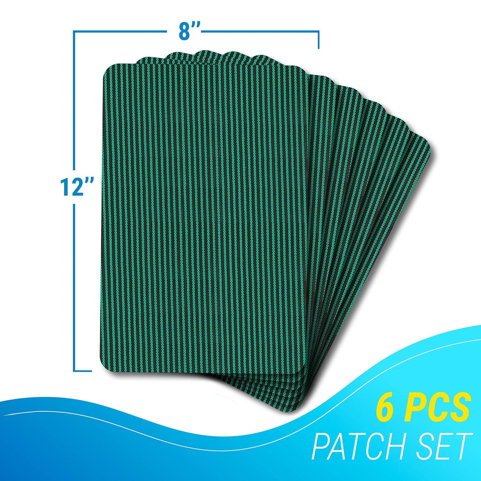 Pool Patch Repair Kit, Cover Patch, 12×8 Self 12 x 8 inches, Green