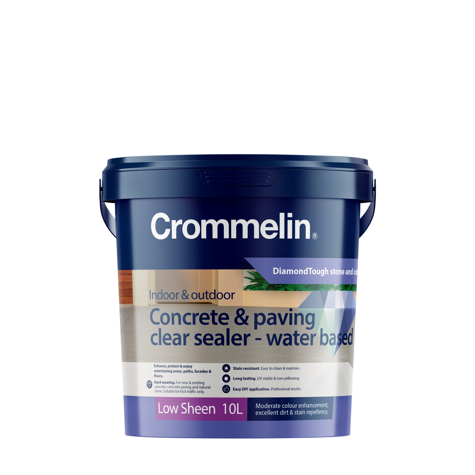 Crommelin 10L Water Based DiamondTough Concrete & Paving Clear Sealer