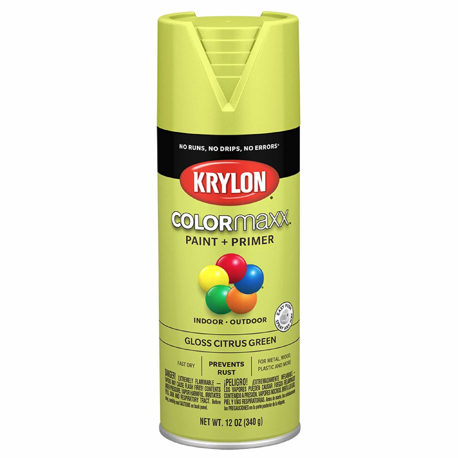 Krylon COLORmaxx Citrus Green Fast Dry Spray Paint 12 Ounce for Indoor Outdoo…