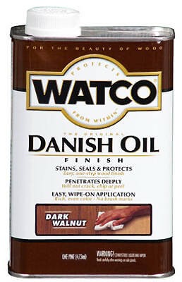 Watco 65851 Danish Oil Dark Walnut Finish Liquid 1 Pint Size Can