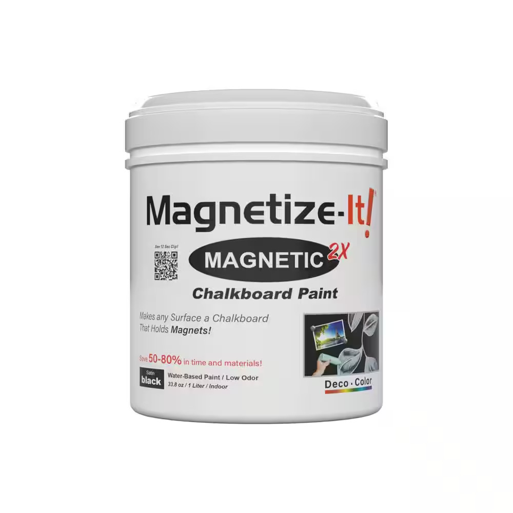 Deco Color 33.8 Oz. Satin Black Magnetic Chalkboard Paint