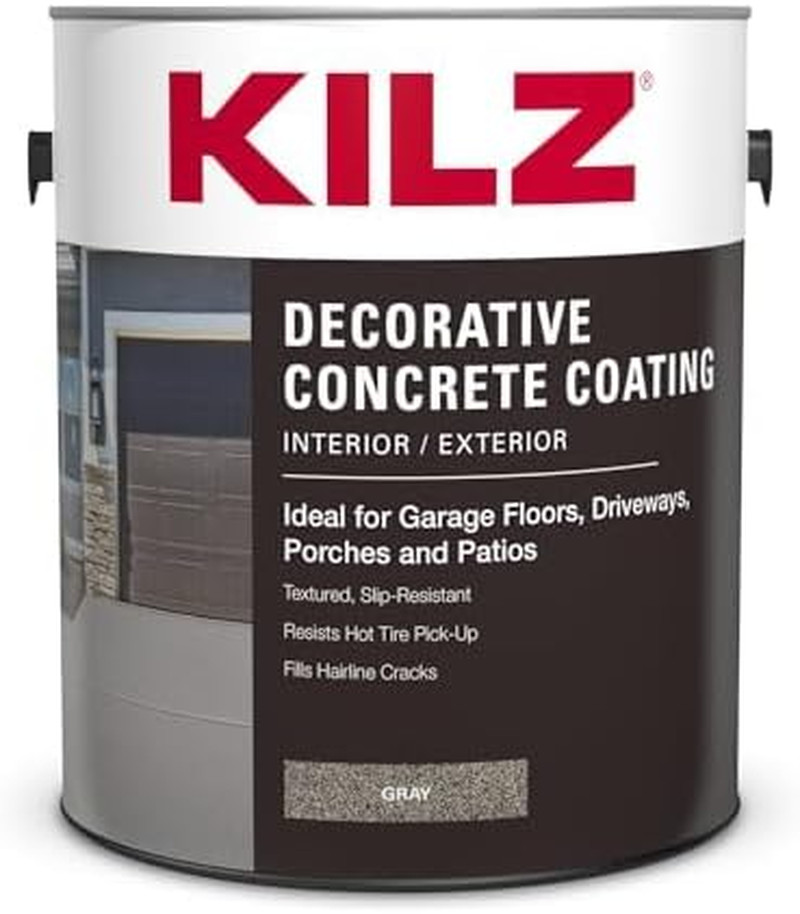 Decorative Concrete Coating, Slip-Resistant Gray Paint with Stone-Like Speckled