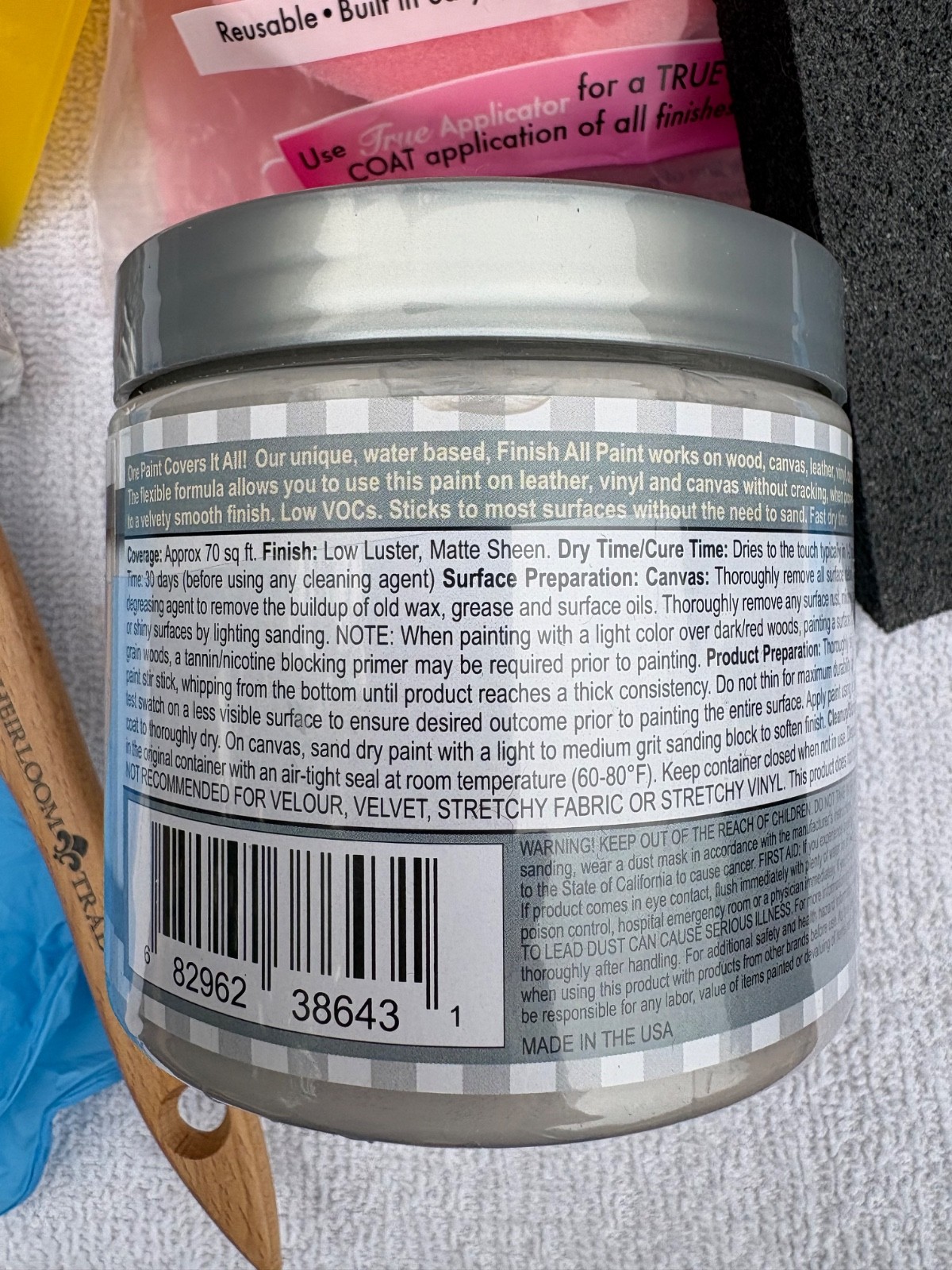 Finish-ALL Galvanized Paint 16 Oz Water Based Original Seal w/Applicators