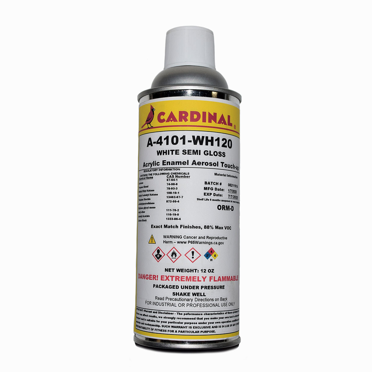A 4101 WH120 White Semi Gloss Powder Coat TouchUp Spray Paint Repair Refinishing