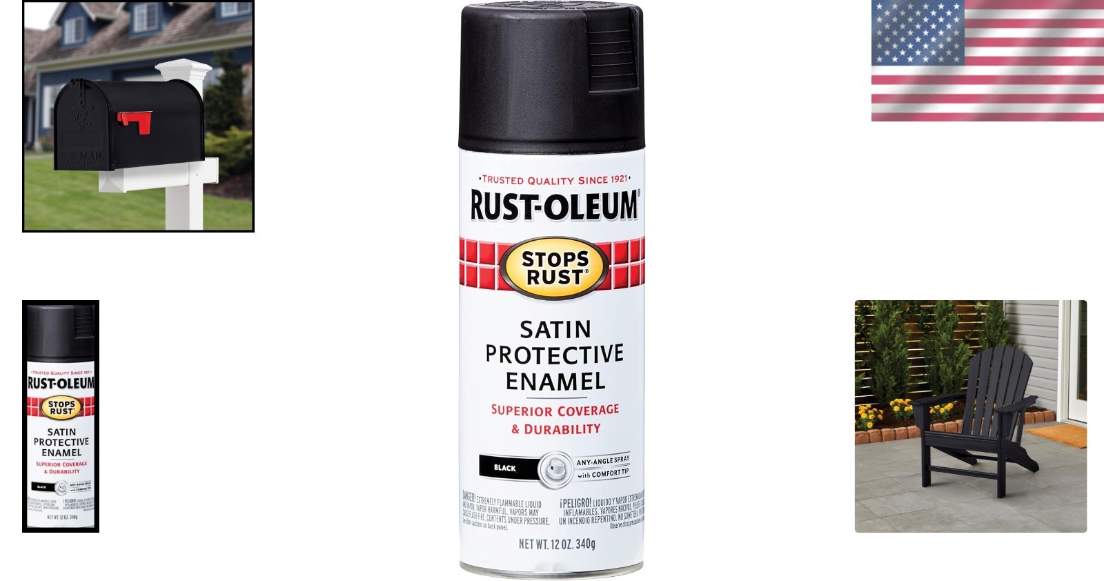 12 Ounce Satin Black Spray Paint Excellent Coverage for Indoor Outdoor Projects