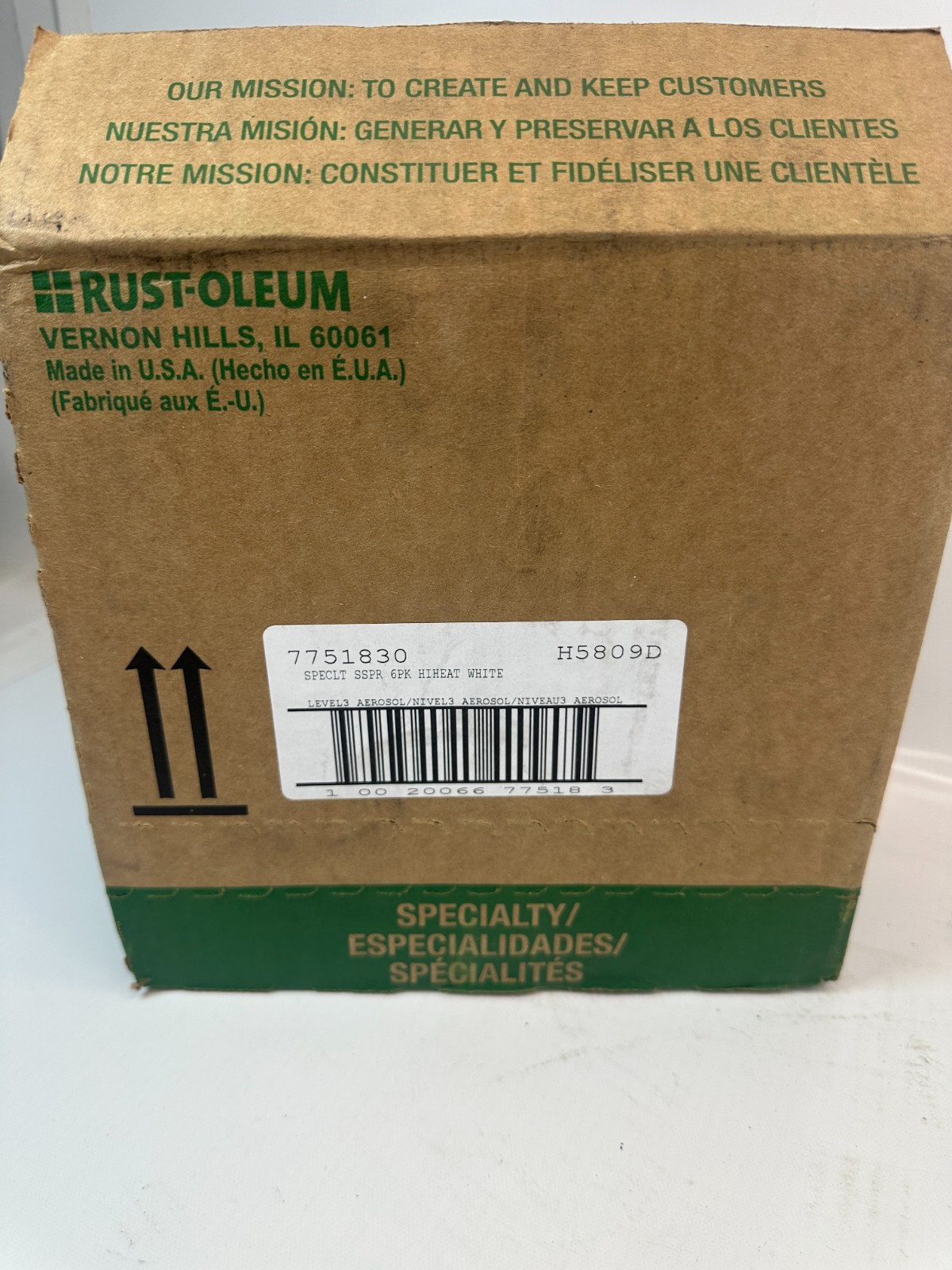 Rust-Oleum 7751830 High Heat Enamel Flat White 12oz (Box of 6) New Fast Ship