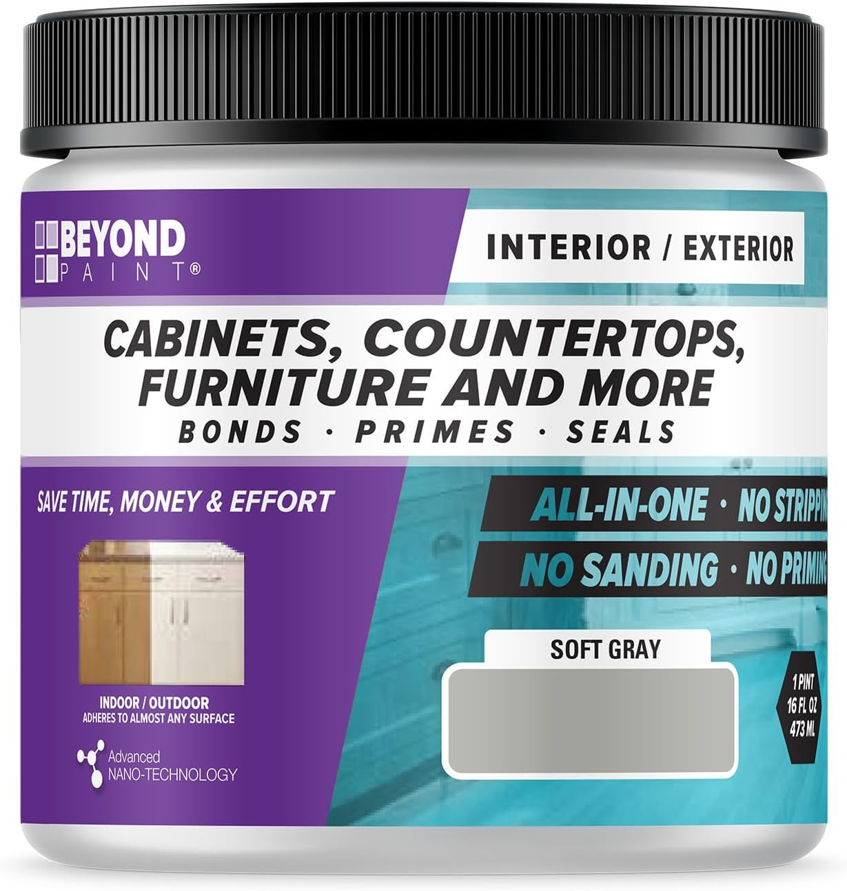 All-In-One Refinishing Paint, No Sanding, Matte Finish for Cabinets, Countertops