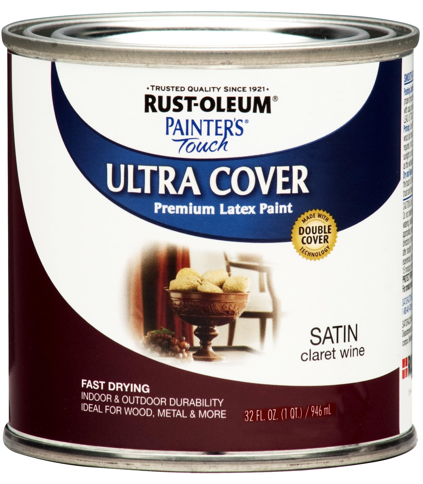 Rust Oleum Painter’s Touch Satin Claret Wine Paint 1 Quart Multi Purpose Use
