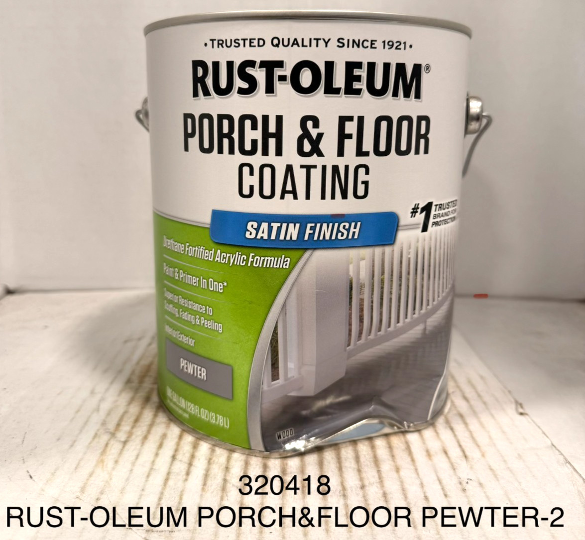 Rust-Oleum 320418 Porch and Floor Coating Pewter Satin gal DENTED CAN